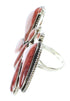 Large Statement Red Oyster Shell Butterfly Ring Size 8-3/4 PS72887